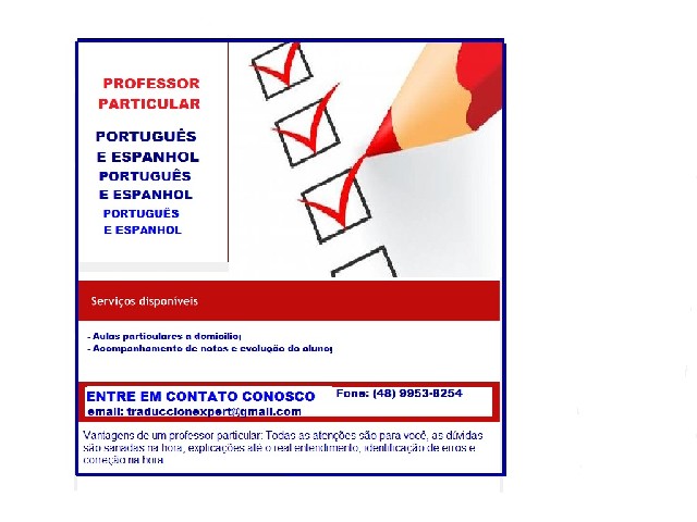 Professor particular de português e espanhol